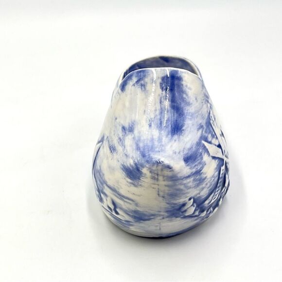 Vintage Holland Pottery Dutch Blue & White Scenic Small Shoe Clog - Picture 2 of 8